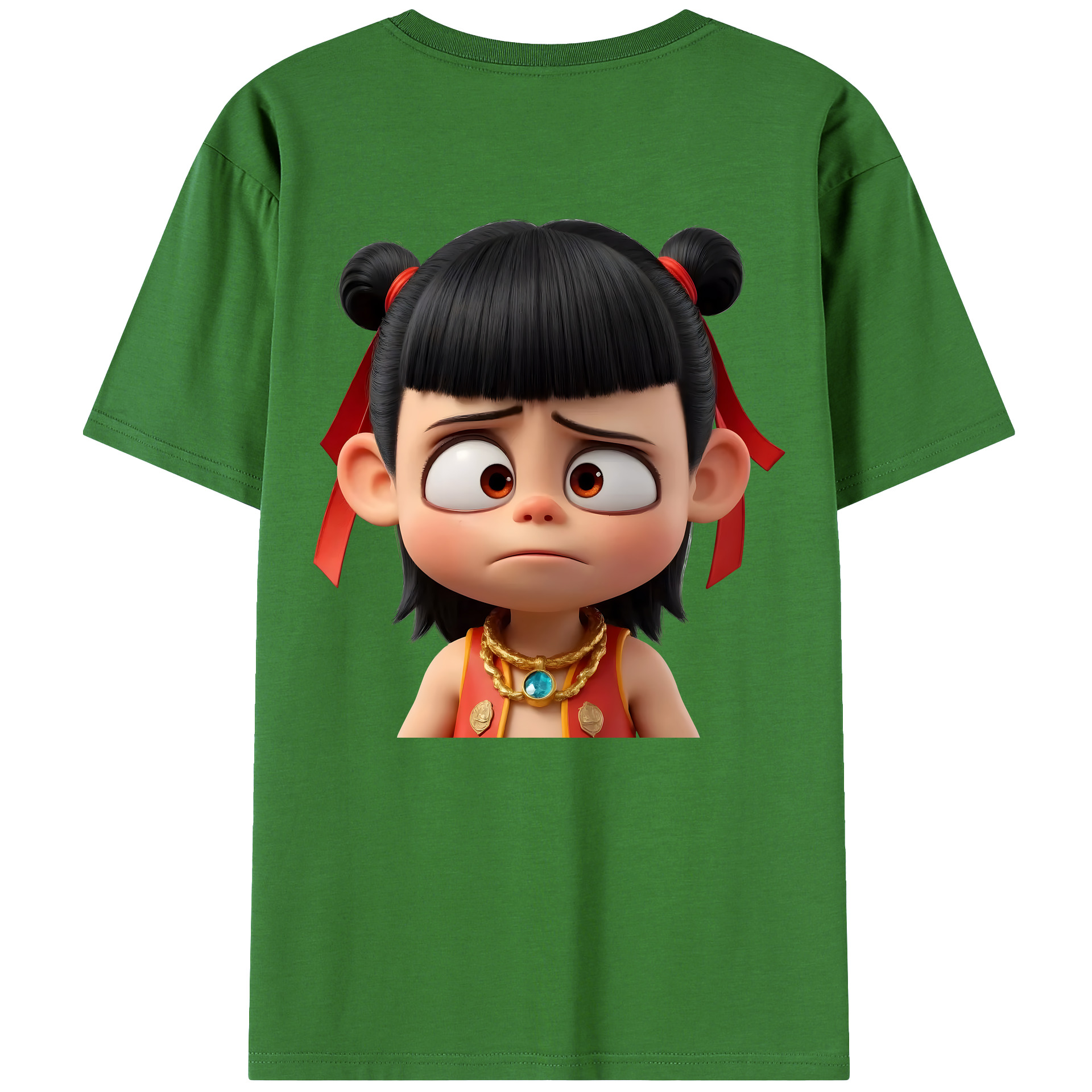 （画像用） Ne Zha 2 ナタ 魔童の大暴れ レディース半袖Tシャツ(バックプリント)